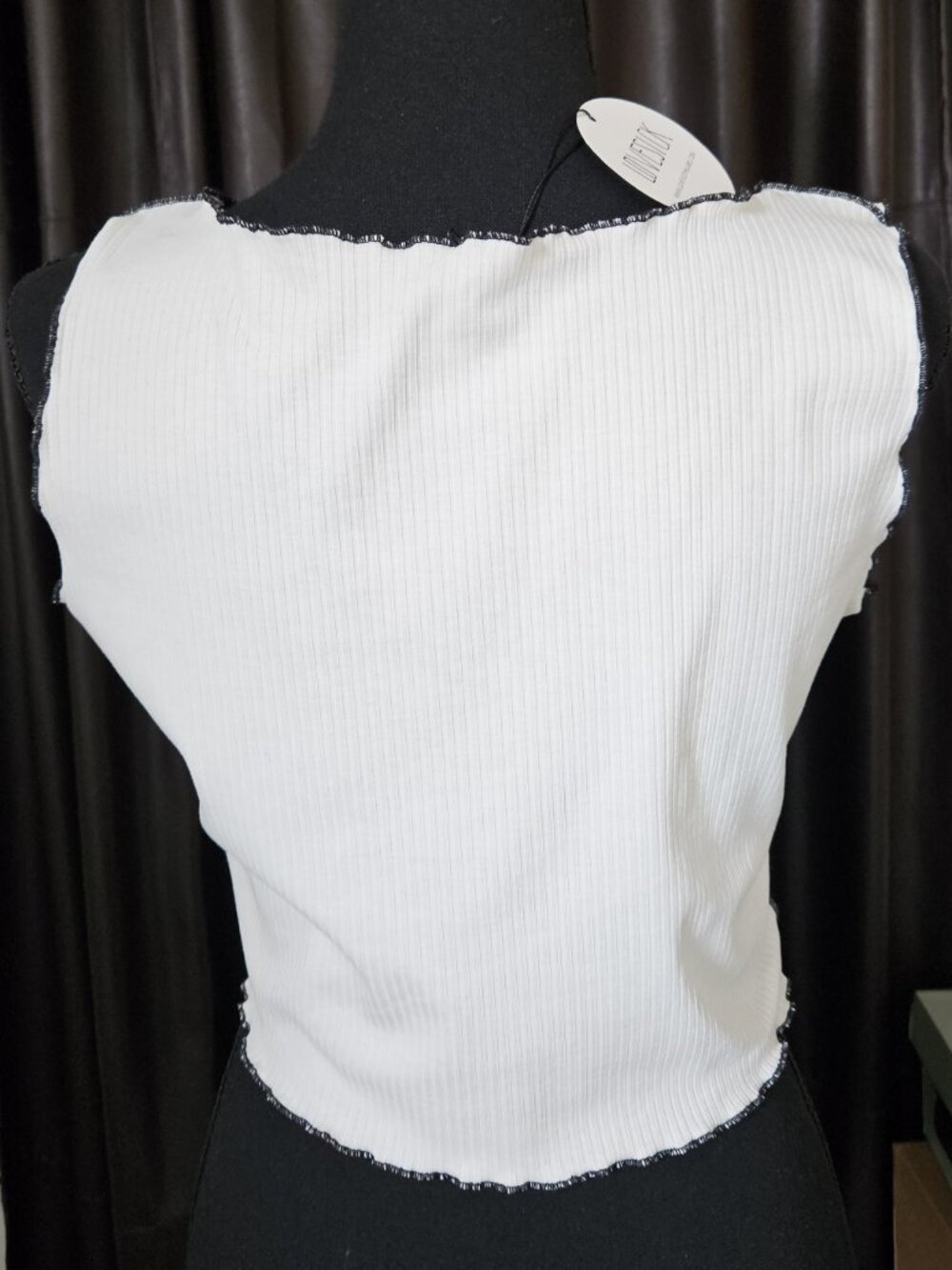 Lovesick The Label Womens White/Black Crop Top - Size Large - Picture 4 of 7